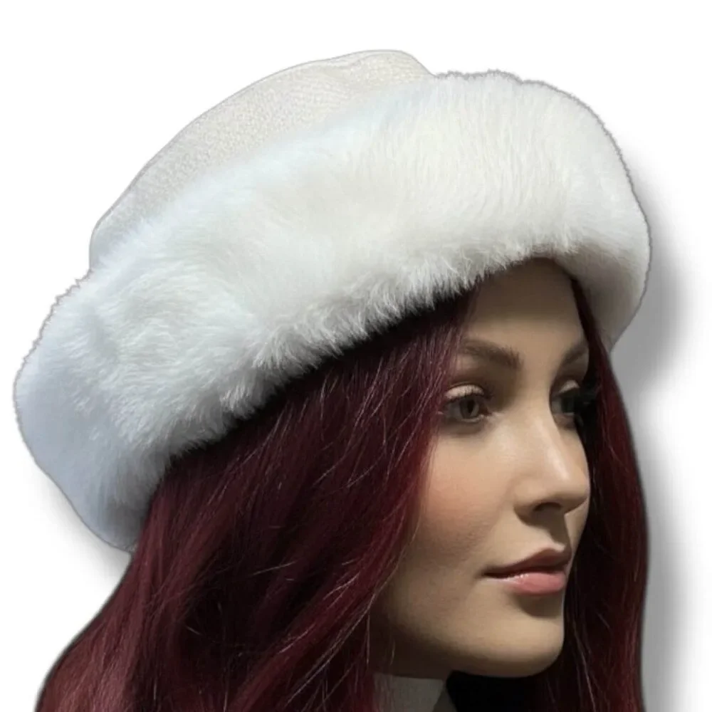 Brown Soft Faux Fur Winter Bucket Hat | Reversible 2-Way Style - NWT